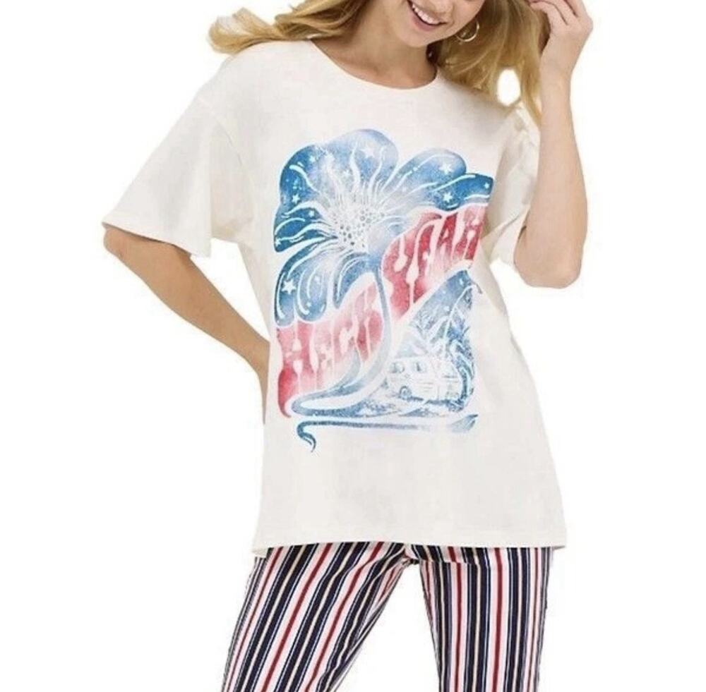 Wrangler x Lainey Wilson Women's Large Oversized Heck Yeah Graphic T-Shirt White